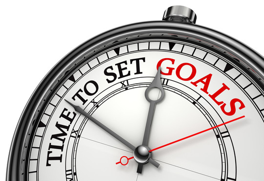 time to set goals concept clock