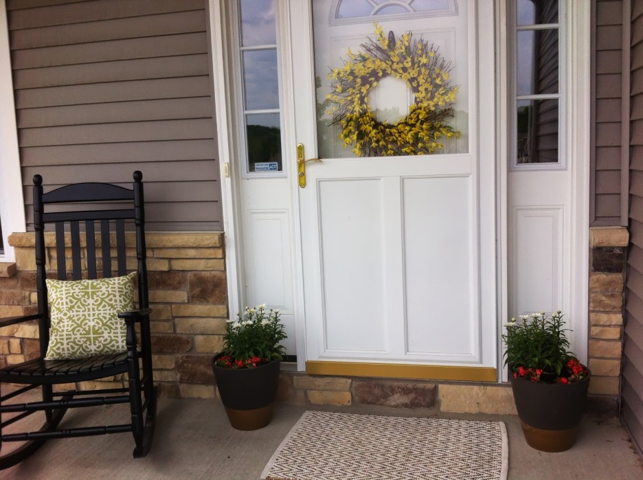 single chair on a porch