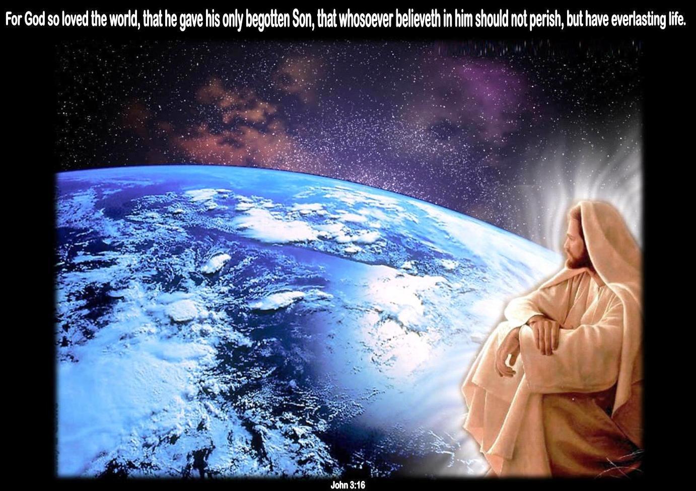 Jesus looking at the earth